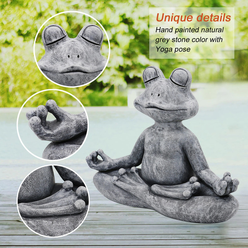 Meditierender Frosch Figur – Zen-Yoga Garten-Deko, 12,7 Cm, Aus Kunstharz, Für Innen & Außen