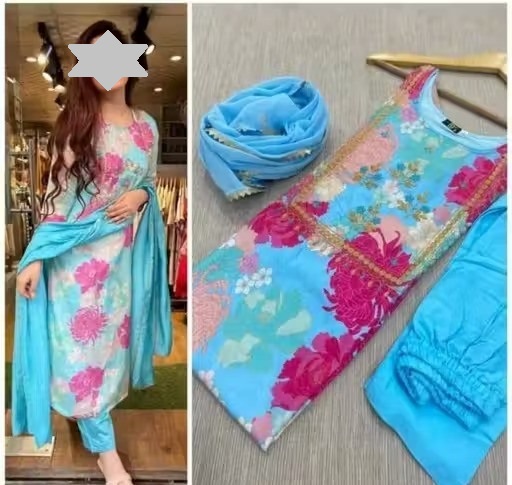 women's faboulas digital muslin kurta set Color 2 (KS106)