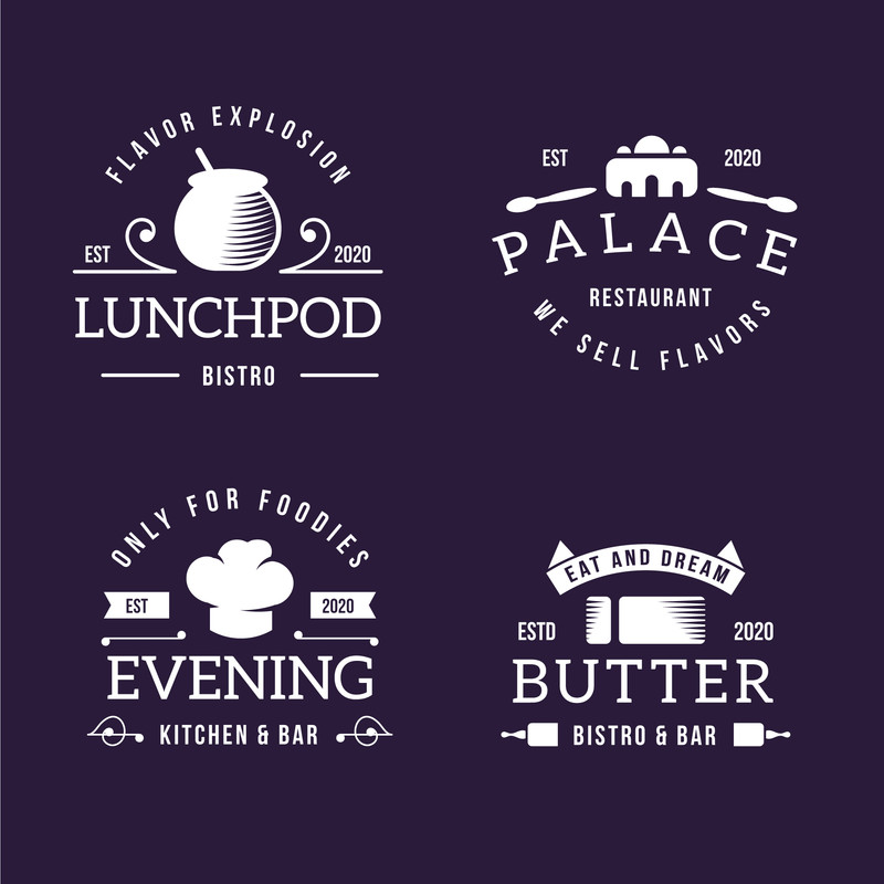 Retro style for logo collection