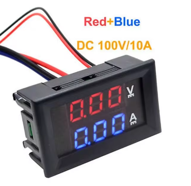 Цифровий вольтметр амперметр DC 0-100 V 10 А червоний і синій
