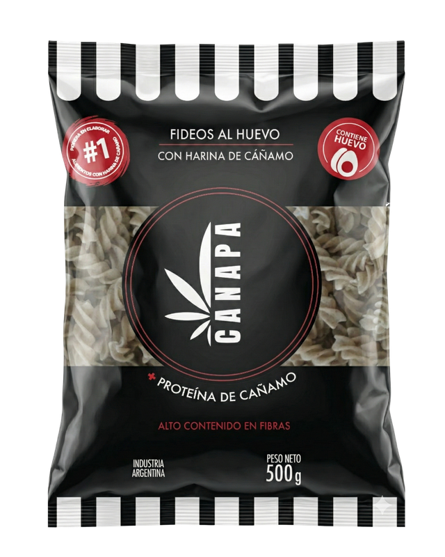 Fideos tirabuzón de cáñamo