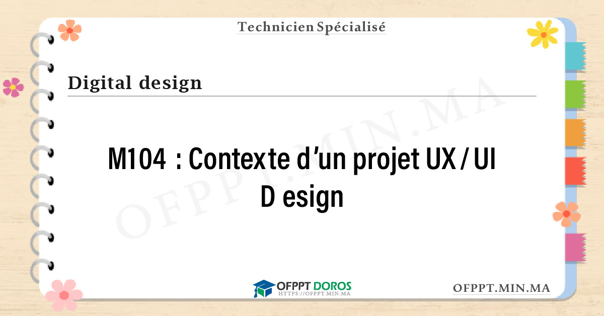 Sommaire détaillé du cours Contexte d’un projet UX/UI Design M104 OFPPT - Structure du module