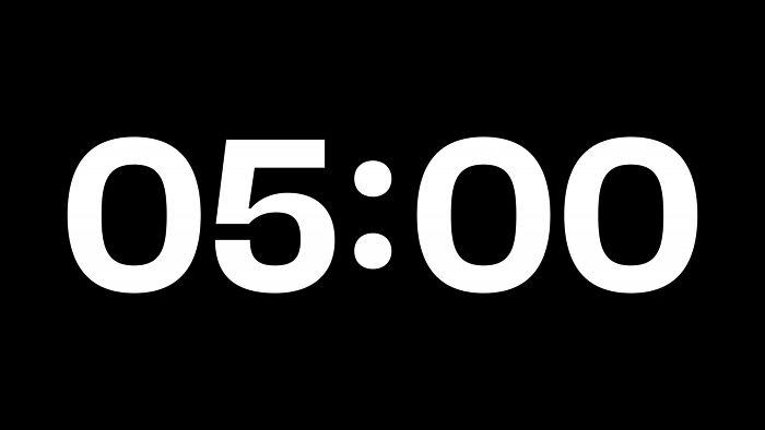 Enfoque Alpha Channel: Cuenta Regresiva de 5 Minutos en Alta Resolución