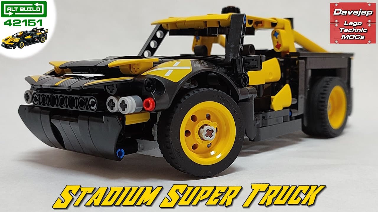 Lego Technic set 42151 Bugatti Bolide repurposed as a super stadium truck MOC