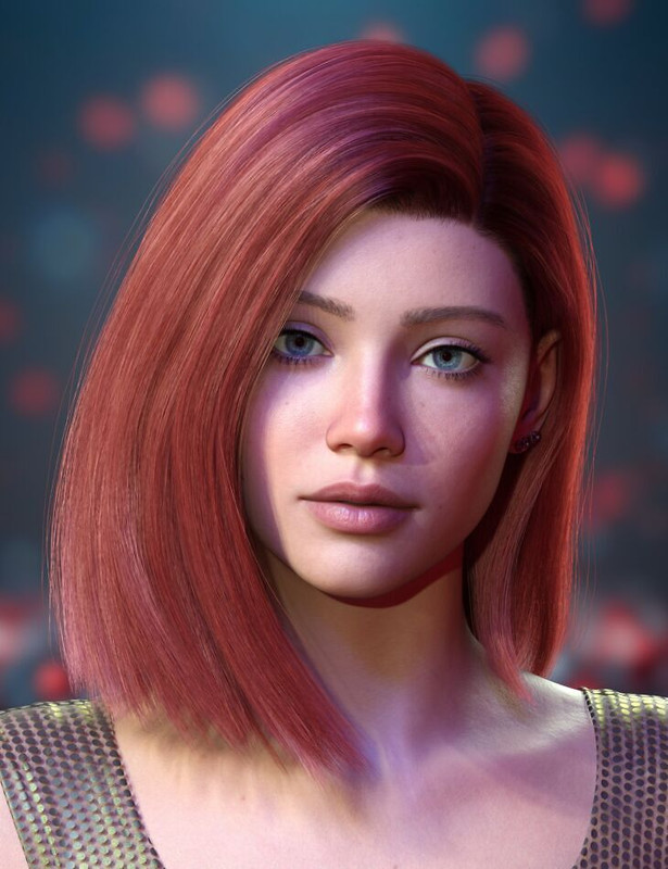 ALO Elara Hair and Hair Clips for Genesis 9, 8, and 8.1 Female