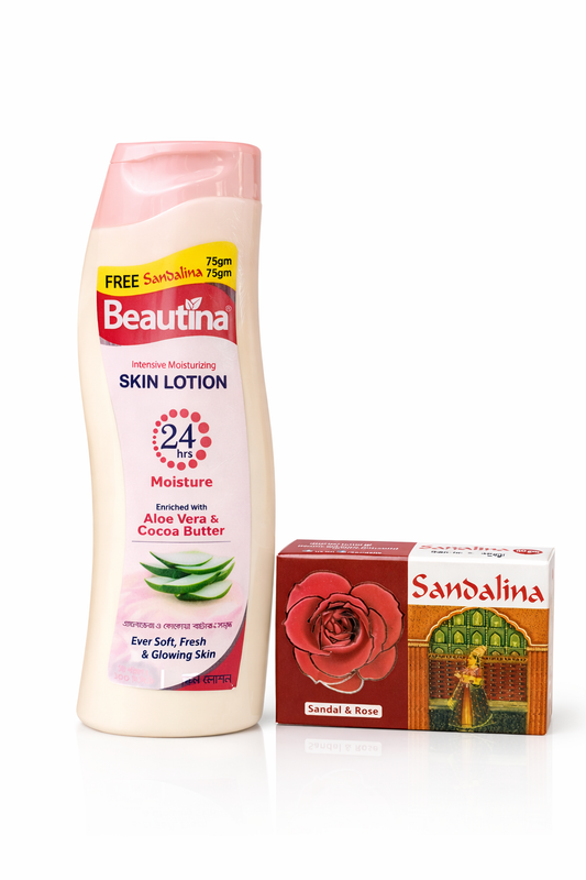 Beautina Intensive Moisturizing Skin Lotion with Free Sandalina Soap 100ml