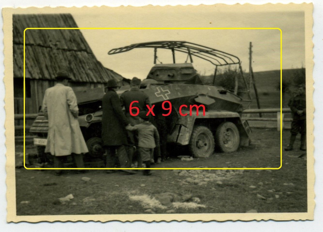 Foto SdKfz 232 6 Rad schwerer Panzerspähwagen Funk Antenne in Po