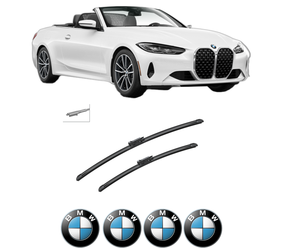 Set stergatoare auto BMW Seria 4 Convertible (G23, G83) din 2020-2024, pentru parbriz auto, 2 bucati, Bosch Aerotwin, din cauciuc siliconat rezistent, 4 Stickere Auto BMW Seria