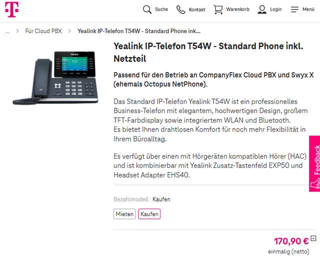 Yealink Telefone bei der Telkom