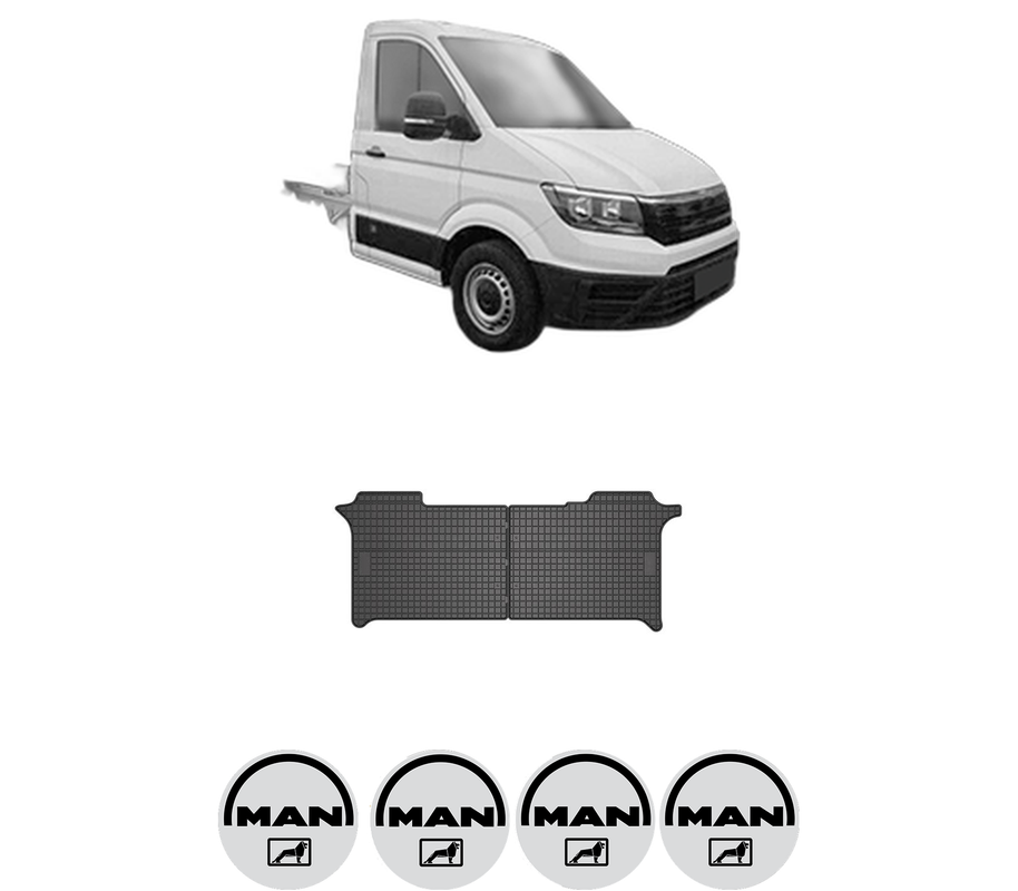 Set covorase presuri MAN TGE Platform/Chassis (UZ_) din 2016-2024, auto, din cauciuc thermoplastic, 4 Stickere auto cu MAN