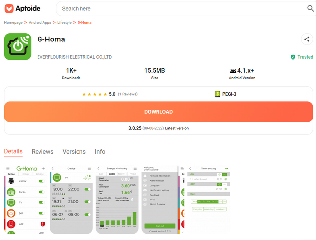 G-HOMA-App bei Aptoide