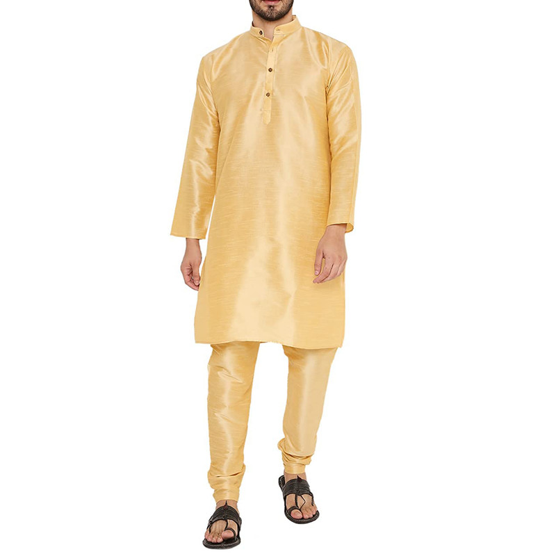 Ethnic Dupion Silk Stylish Kurta pajama Set Wedding Party Wear Dress For Men’s