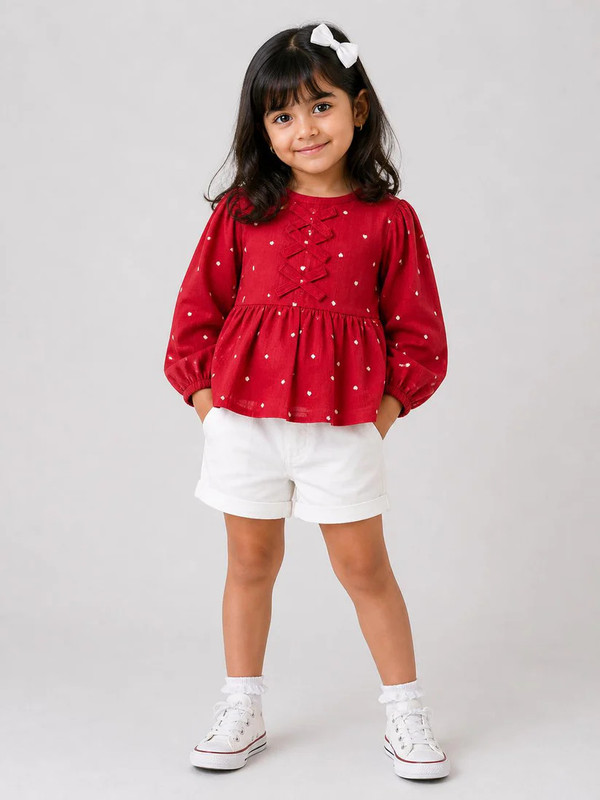 Cotton Seersucker Top Red with White Hearts 1 a669041d ecb8 4fbb af55 b3013e98fd62