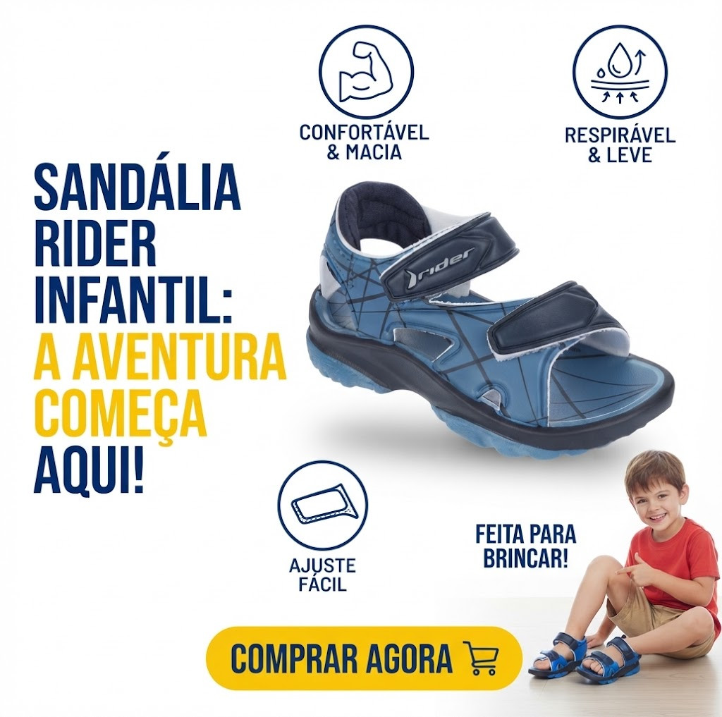 Sandália Rider Infantil Menino Conforto Segurança e Estilo para Grandes Aventuras (19)
