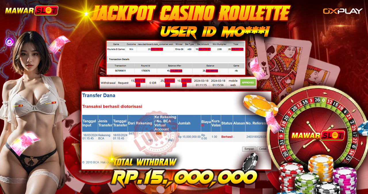Kemenangan 15 Juta di Casino Roulette Mawarslot!