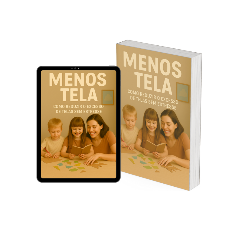 Mockup do e-book Menos Tela