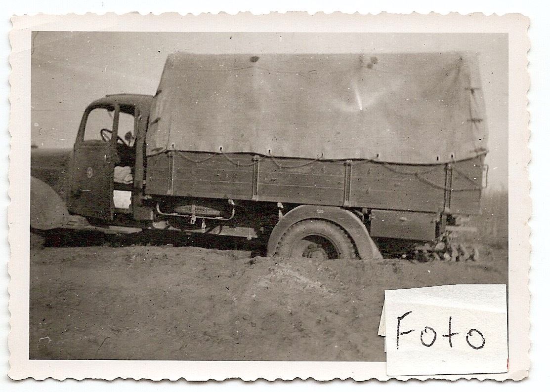 WW2 MILITÄR WEHRMACHT LKW MIT KENNUNG FESTGEFAHR
