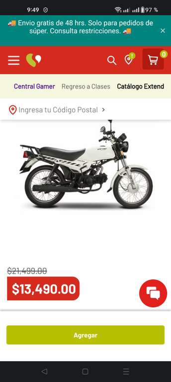 Soriana: Moto Trabajo DT110 Delivery Italika Nueva