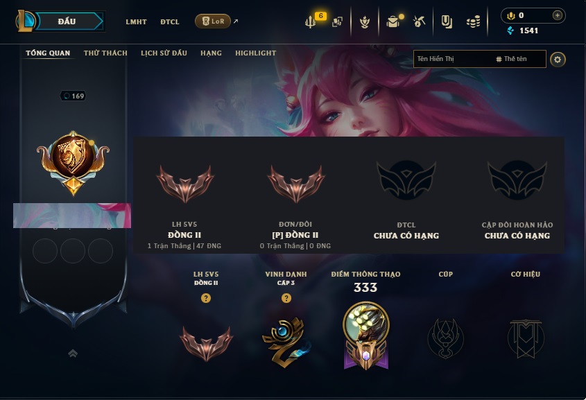 Acc LMHT # - Không Khung