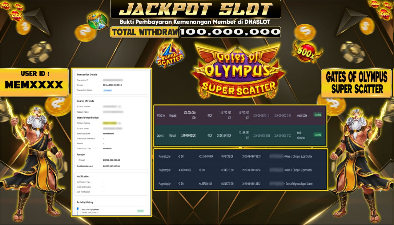 JACKPOT SLOT GATES OF OLYMPUS SUPER SCATTER  09 SEPTEMBER 2026