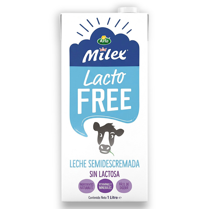 Milex Leche Semidesremada Sin Lactosa 1 Lt