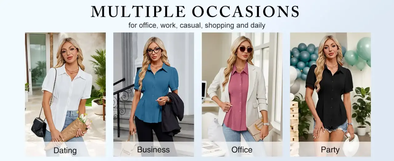 Versatile women's blouse for work and weekend