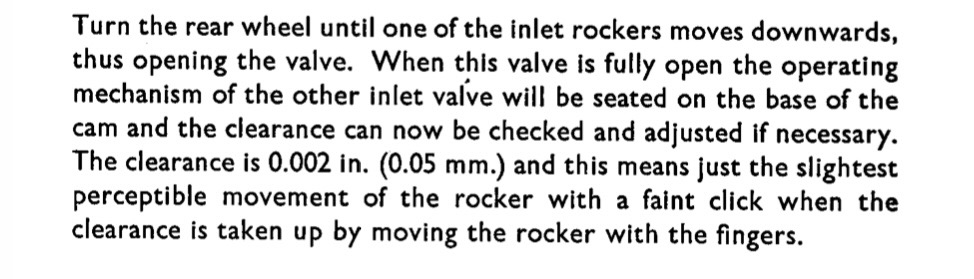 Interesting Valve Clearance Technique
