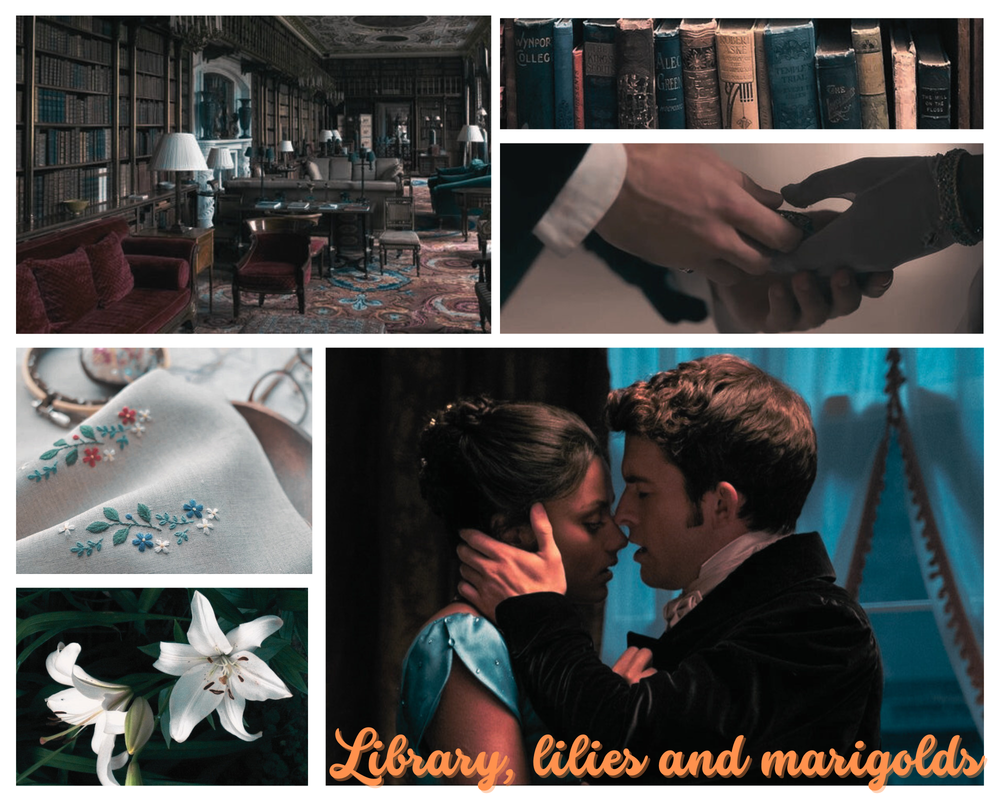 Library, lilies and marigolds limon97 Bridgerton (TV) [Archive of