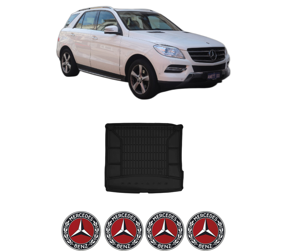 Tavita Portbagaj MERCEDES-BENZ M-CLASS (W166) din 2011-2015, Protectie Portbagaj Auto, 4x Stickere auto cu MERCEDES-BENZ
