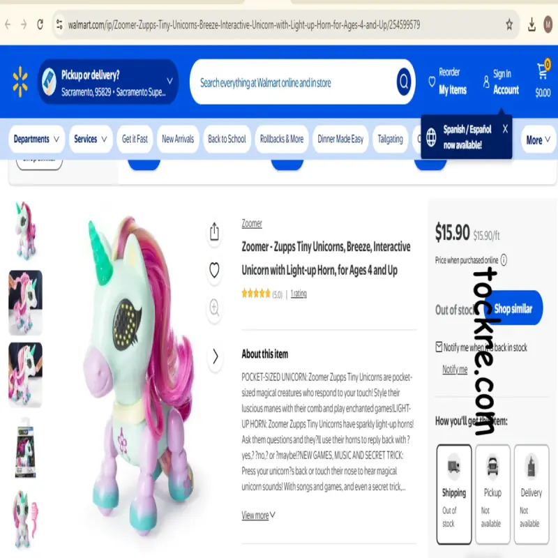Alternative view of Imported Zoomer Zupps Tiny Unicorn Breeze