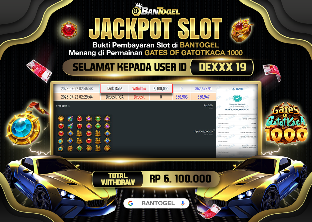 BUKTI JACKPOT LUNAS BANTOGEL