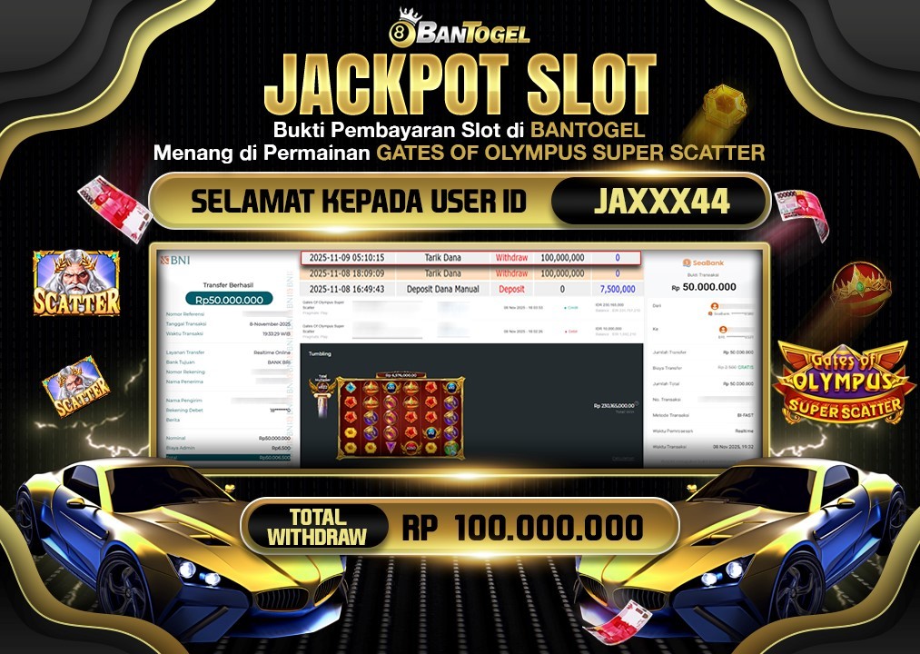 BUKTI JACKPOT LUNAS BANTOGEL