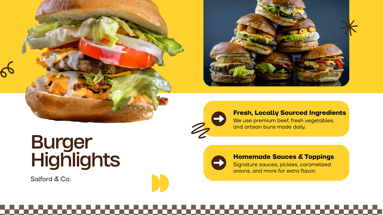 Yellow Modern Burger Product Presentation
