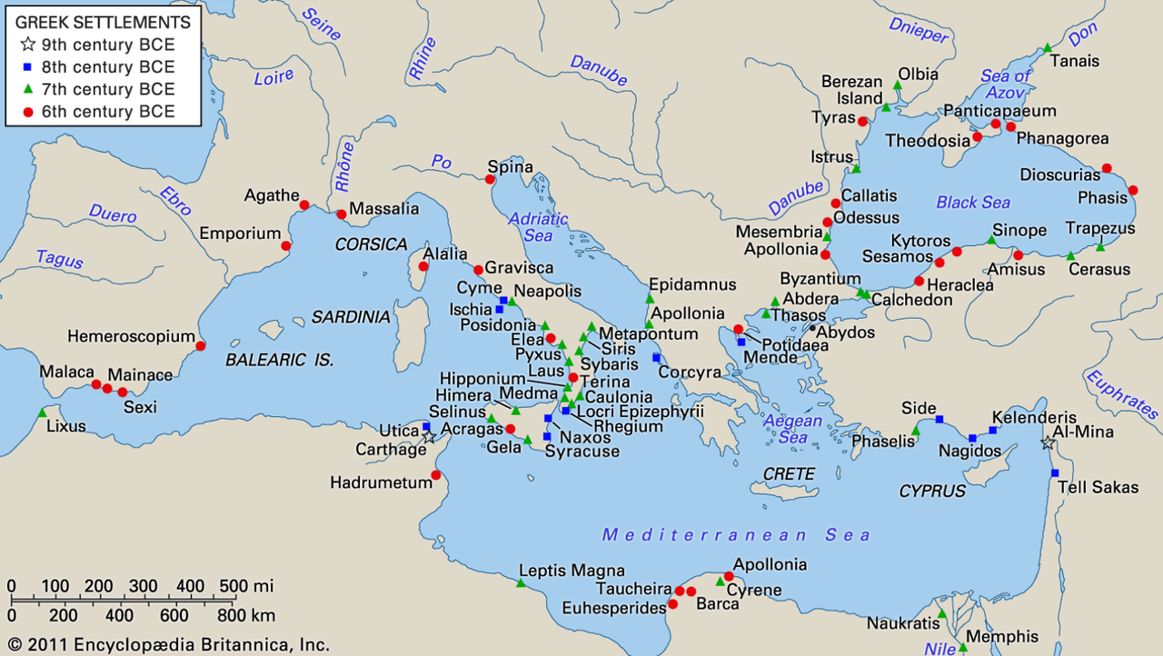 Map of Greek Colonies