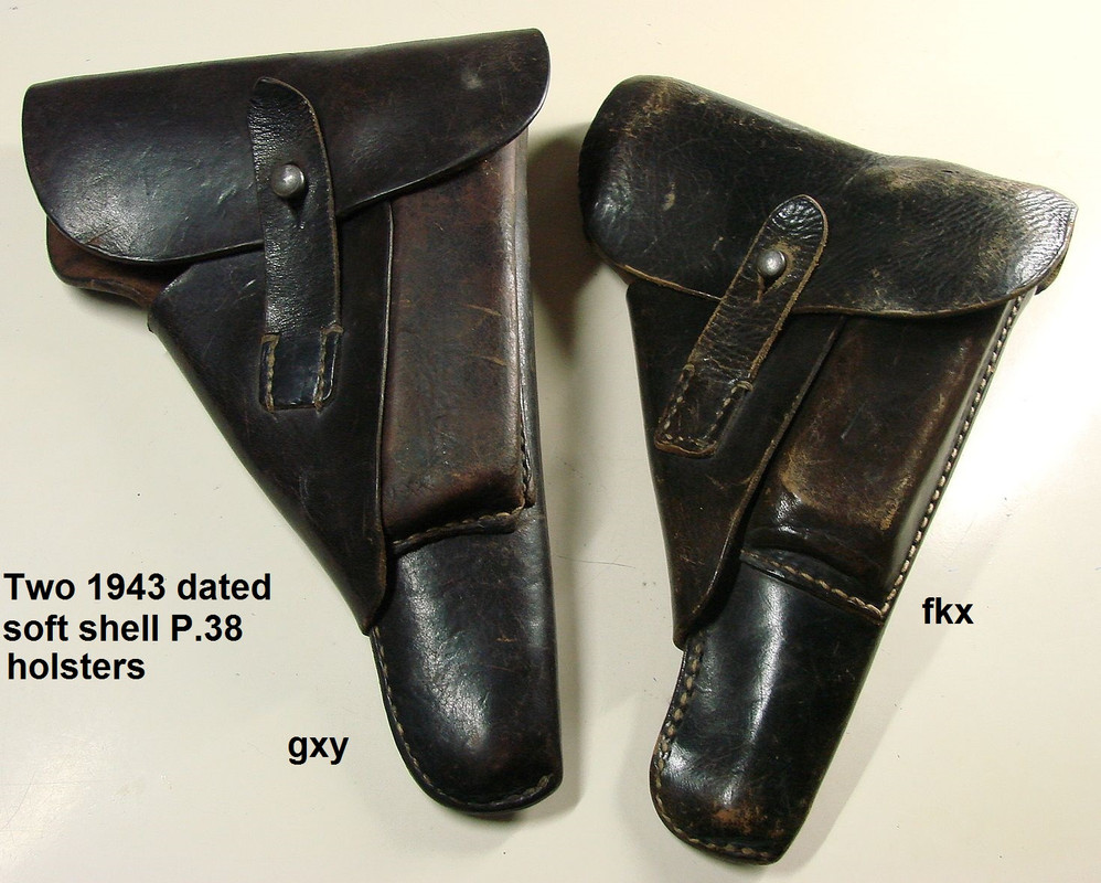 Two 1943 dated P.38 soft shell holsters (2)