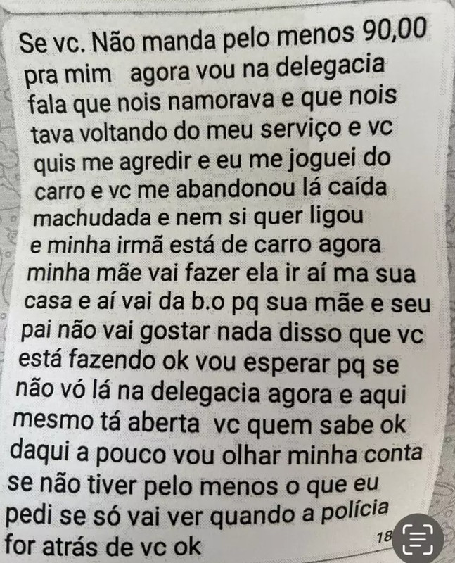 Uma das últimas mensagens enviadas pela mulher ao ex (Foto: Divulgação | PCMS)
