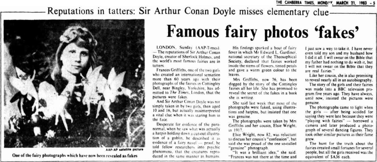 Cottingley Fairies - Photographic hoax - Conan Doyle