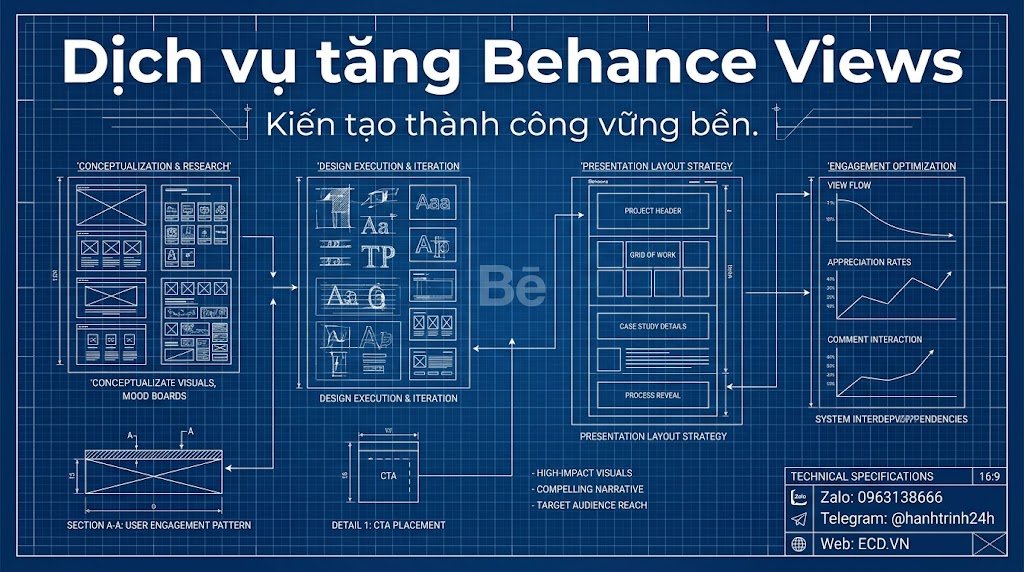 dịch vụ tăng behance views an toàn cho portfolio
