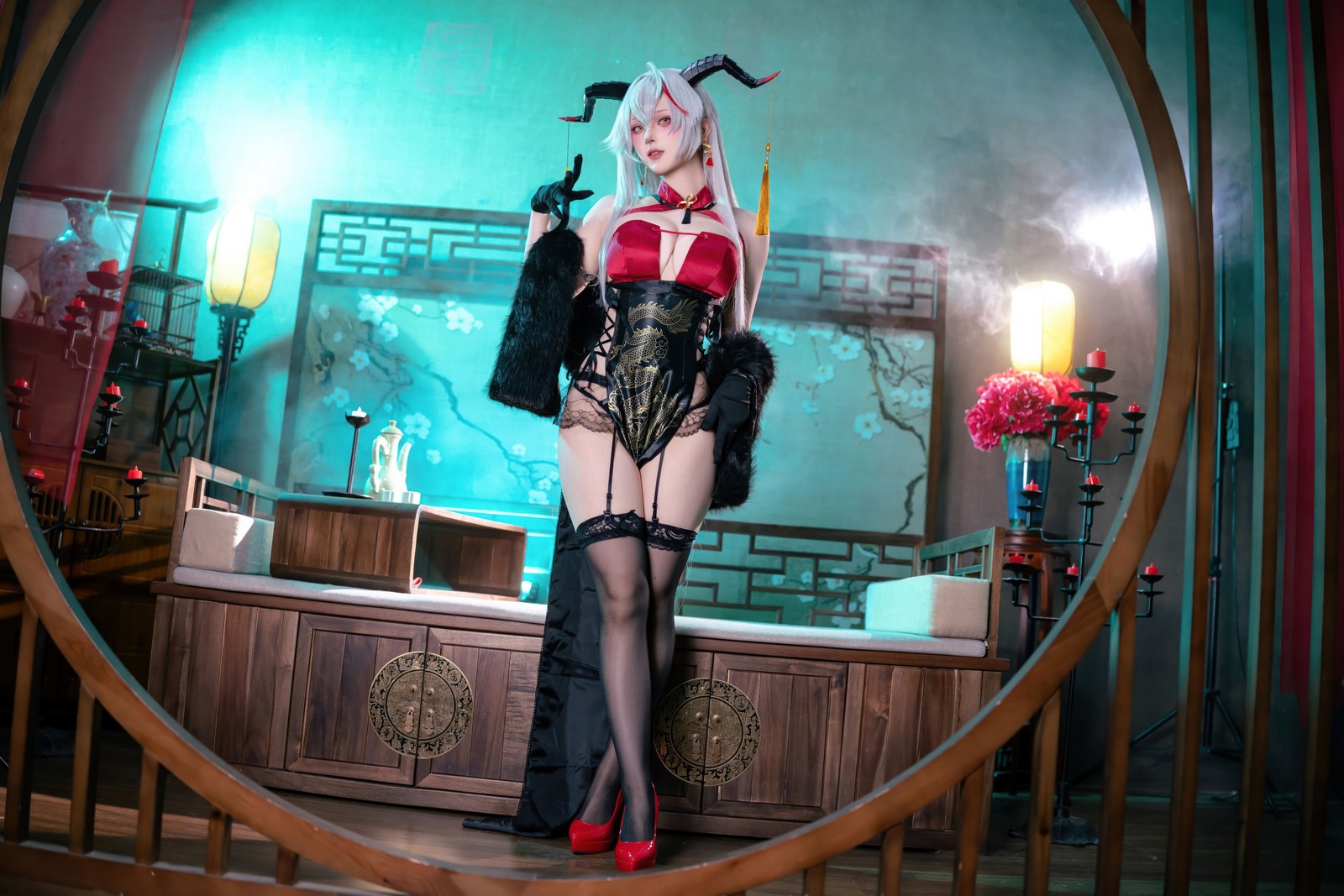 屿鱼 Yuyu 碧蓝航线 埃吉尔 旗袍 Cosplay 写真图集（50P｜990MB）插图8