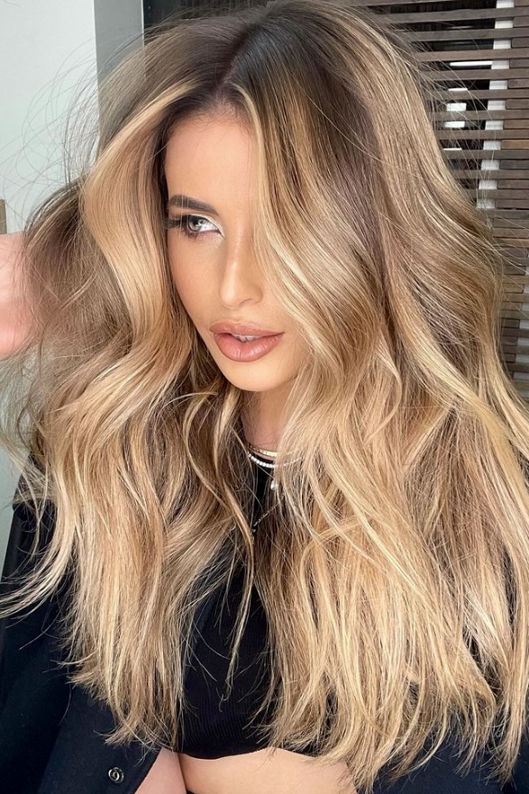 Transition from brown to honey blonde hair color