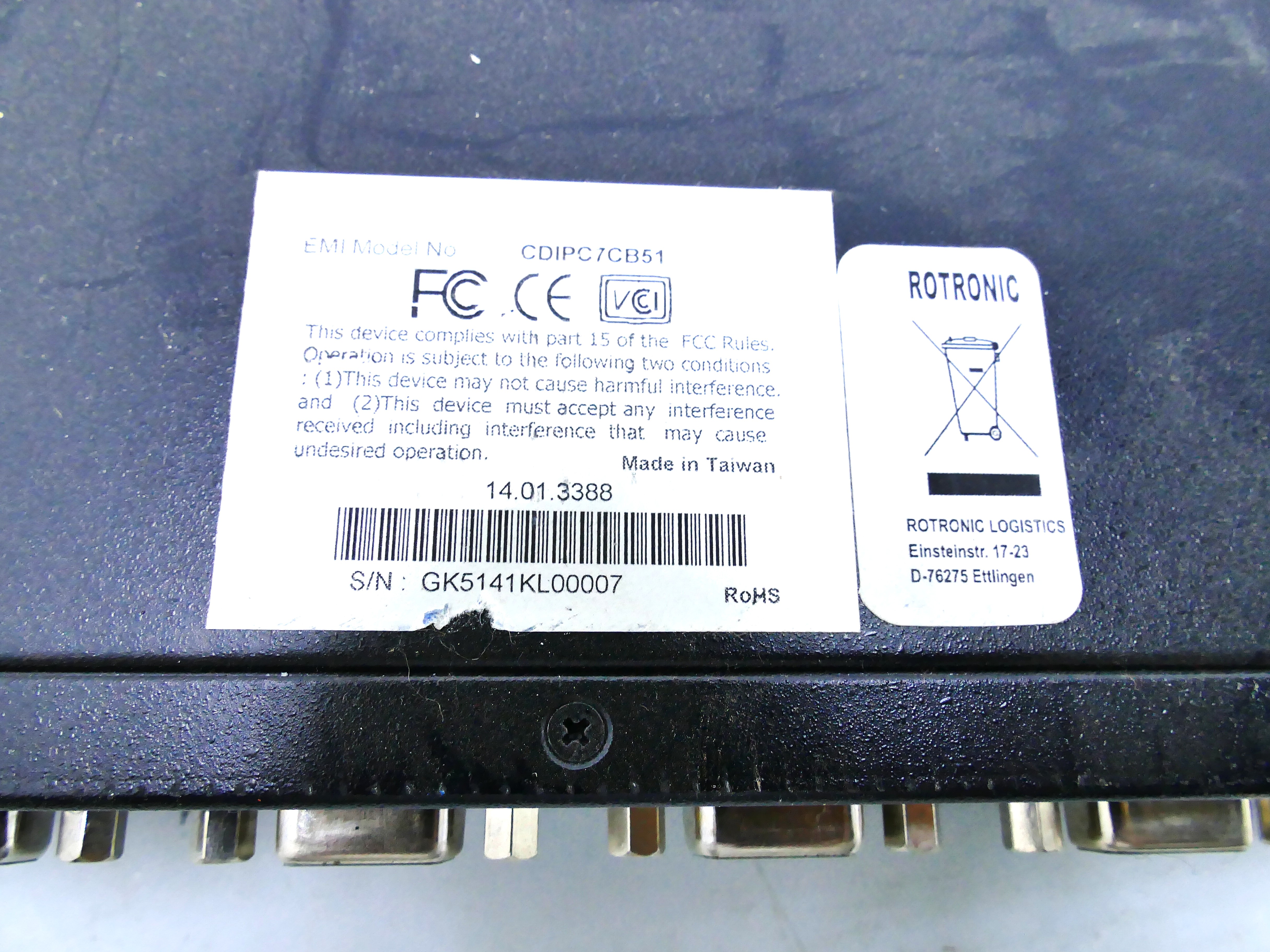 ROLINE CDIPC7CB51 Typenschild