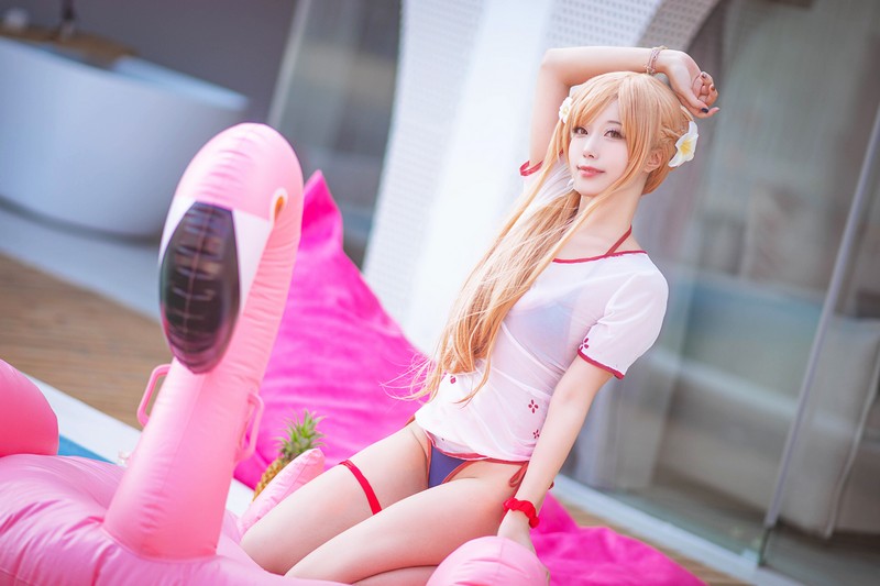 切切Celia 亚丝娜泳装 Asuna Cosplay 高清写真 21P插图7