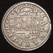 8 reales Carlos II. Segovia 1697 (sin escusón de Portugal). PAS6935