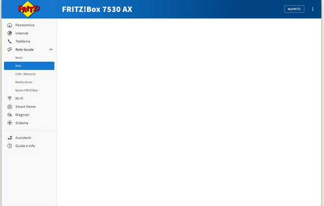 FRITZ!OS 8.02: Leere Geräteseite