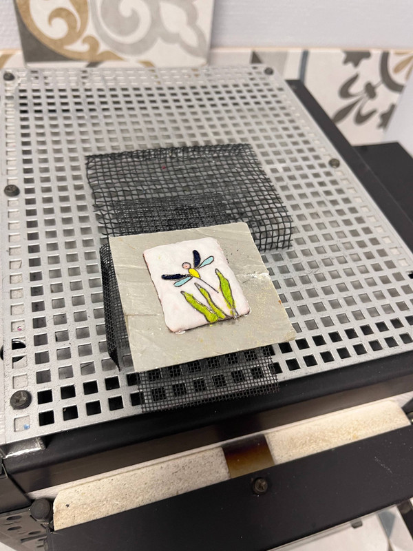 Обжиг изделия в печи для эмали