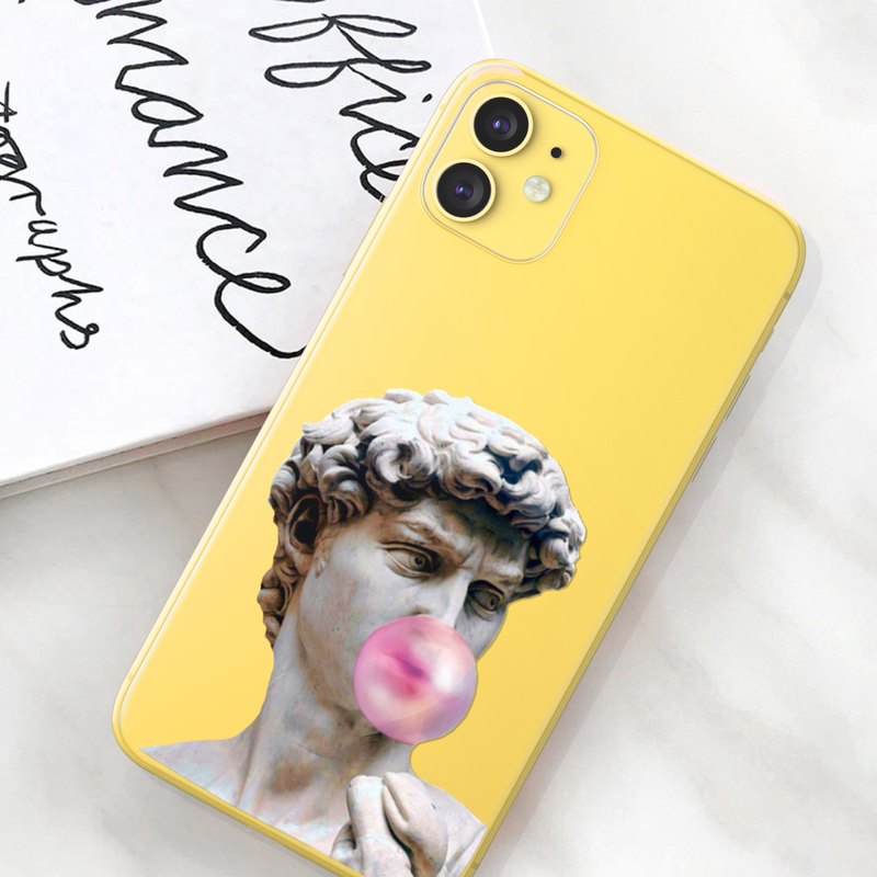 David Statue Bubblegum Clear Phone Case For Yellow iPhone 11 From The Urban Flair