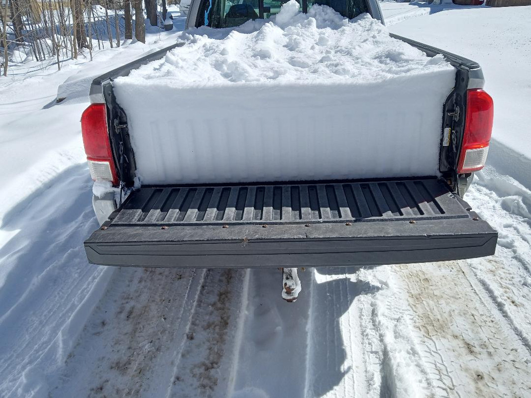 snow in truck