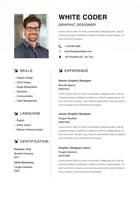 Grey Modern Minimalist Designer Resume CV Template