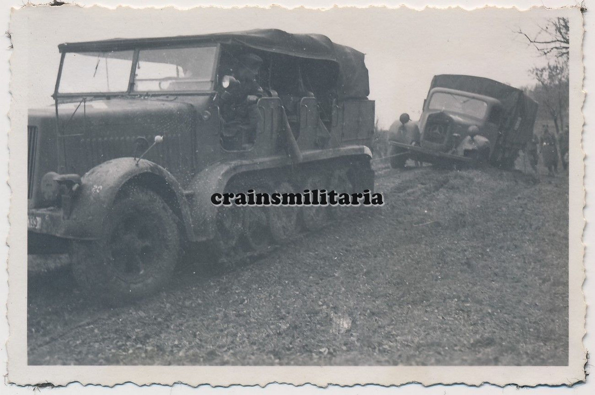 Orig. Foto SdKfz 7 Halbkette als Schlepper für Mercedes Benz L 3