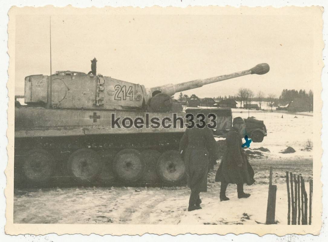 Foto weißer Tiger Panzer VI Nummer 214 ungarischer Kommandant Erwin Tarszay !!!